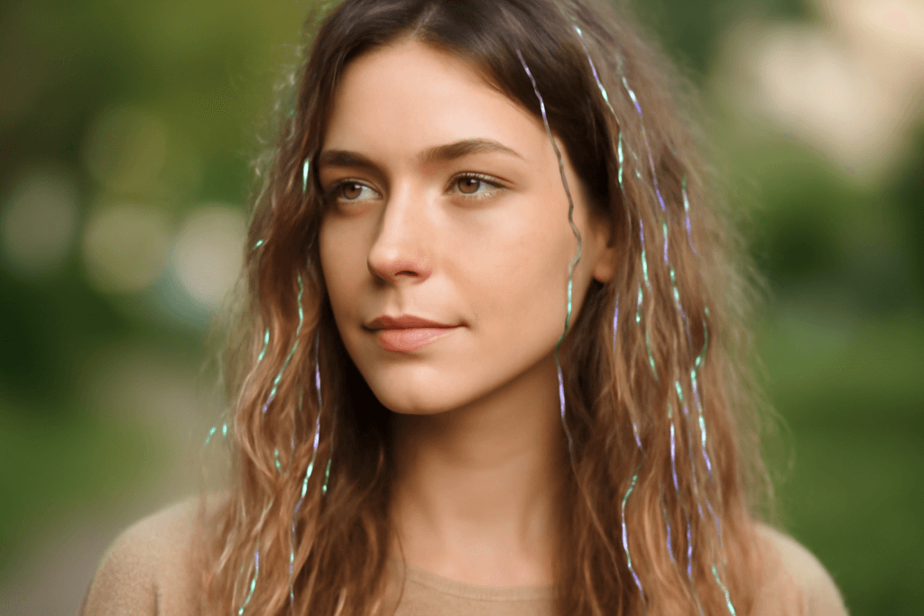 Aplikacja tinselu (brokatowych pasemek) metodą fryzjerską – techniki i kroki wykonania