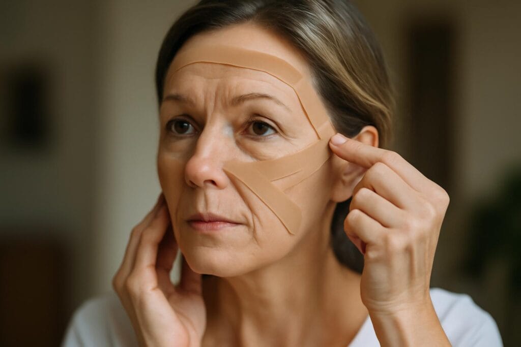 Czy „face taping” naprawdę wygładza zmarszczki? Pytamy dermatologów