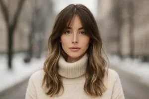 Sposoby na stylizację bottleneck bangs, idealne zimowe odświeżenie fryzury