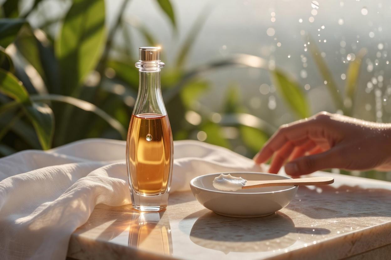 Perfumy w upale - jak pot SPF i wilgotność zmieniają projekcję zapachu