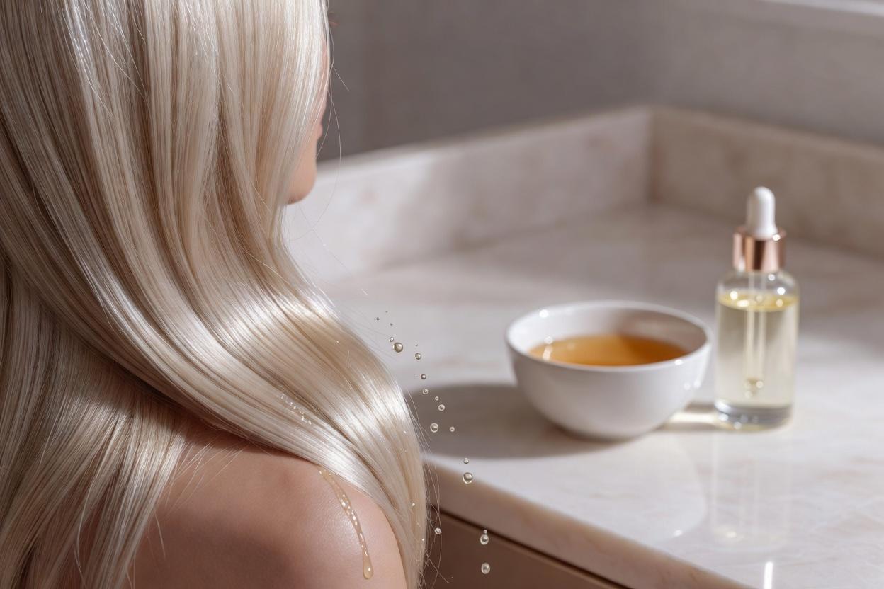 Platynowy blond - harmonogram tonowania odbudowy wiązań i ochrony przed kruszeniem