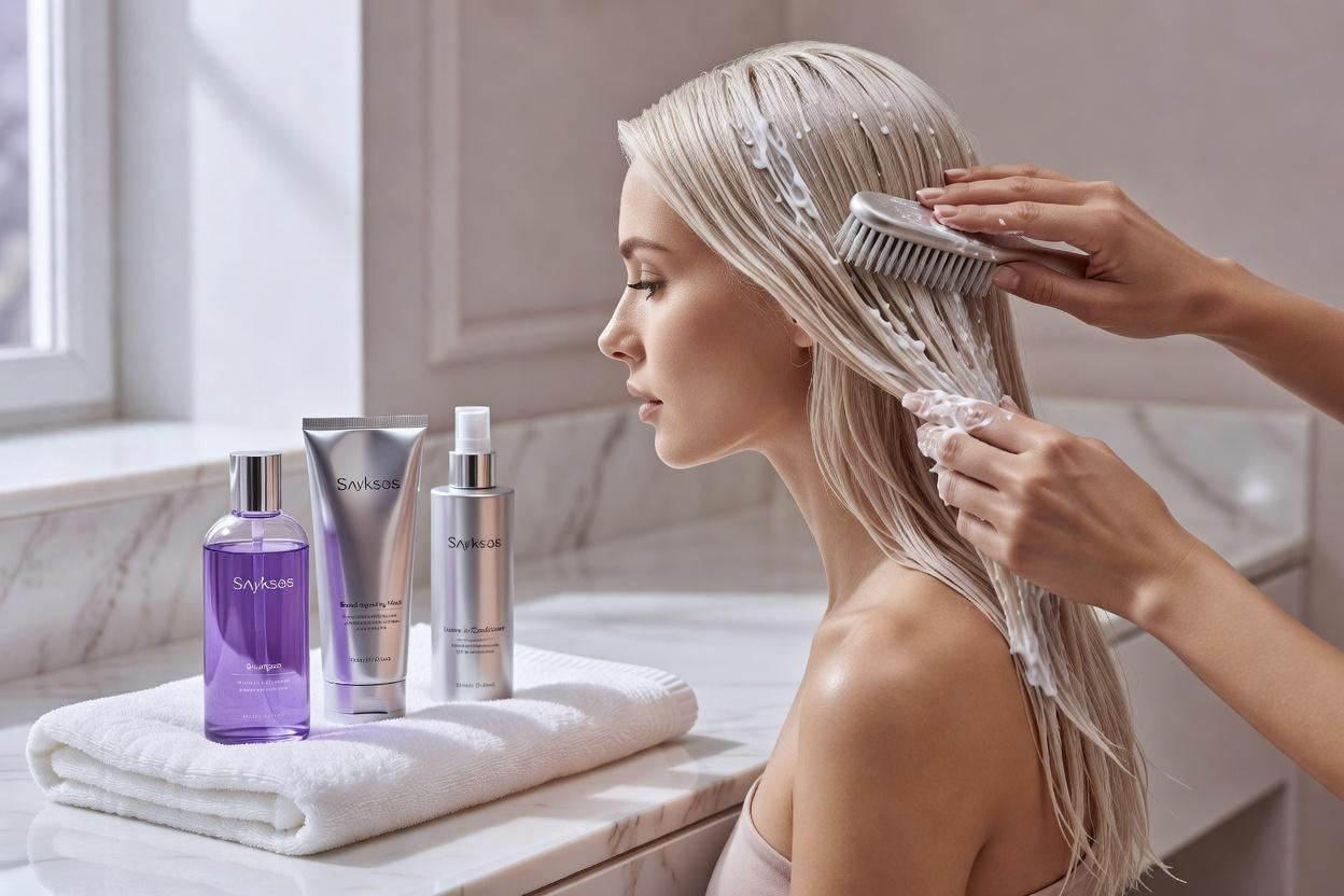 Platynowy blond - harmonogram tonowania odbudowy wiązań i ochrony przed kruszeniem